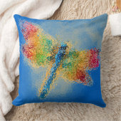 ガラスのトンボ（青） クッション (ブランケット)