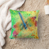 ガラスのトンボ(黄色) クッション (ブランケット)