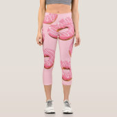 ガラスのドーナツのシームレスな背景 カプリレギンス (正面)