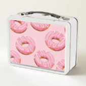 ガラスのドーナツのシームレスな背景 メタルランチボックス (裏面)