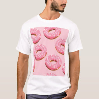 ガラスのドーナツのシームレスな背景 Tシャツ