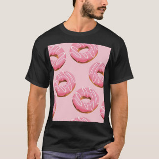 ガラスのドーナツのシームレスな背景 Tシャツ