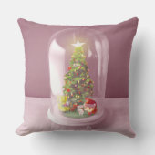 ガラスのドームに入ったクリスマスツリー クッション (正面)