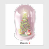 ガラスのドームに入ったクリスマスツリー シール (シート)