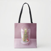 ガラスのドームに入ったクリスマスツリー トートバッグ (正面)