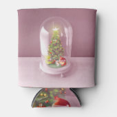 ガラスのドームに入ったクリスマスツリー 缶クーラー (正面)