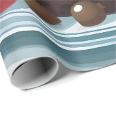 ガラスのドーム下の大きなクリスマスプディング ラッピングペーパー (ロールコーナー)