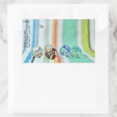 ガラスのビー数々のビーストライプル(3-Dルック) 長方形シール (バッグ)