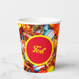 ガラスのビー玉カラフルヴィンテージ懐かしい 紙コップ