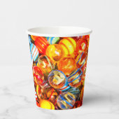 ガラスのビー玉カラフルヴィンテージ懐かしい 紙コップ (左)