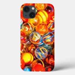ガラスのビー玉カラフルヴィンテージ懐かしい iPhone 13ケース