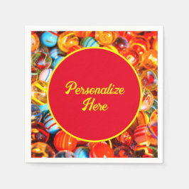 ガラスのビー玉カラフル スタンダードカクテルナプキン