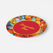 ガラスのビー玉カラフル ペーパープレート (アングル)