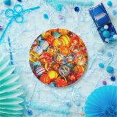 ガラスのビー玉カラフル ペーパープレート (パーティー)