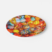 ガラスのビー玉カラフル ペーパープレート (アングル)