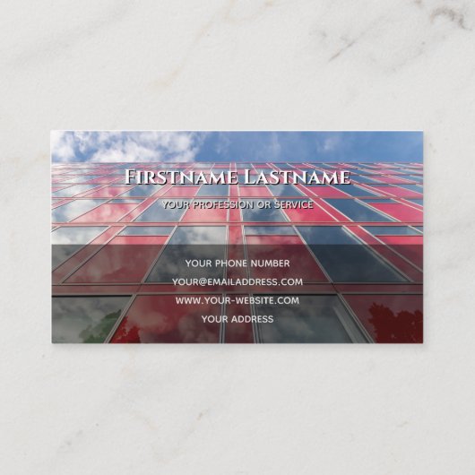 ガラスのファサードのオフィスの超高層ビル長方形をクリーニング 名刺 (裏面)