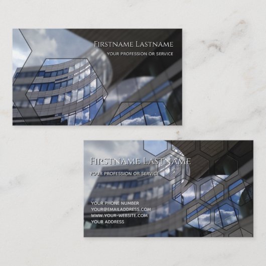 ガラスのファサードのオフィスの超高層ビル長方形をクリーニング 名刺 (正面/裏面)