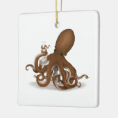 ガラスのフラスコを持つタコSteampunk科学者 セラミックオーナメント (左)