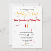 ガラスのブリスを上げる |クリスマスカクテルパーティー 招待状 (正面)