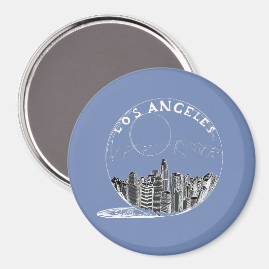 ガラスのボウルの中の都市。ロサンゼルス マグネット (正面/裏面)