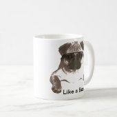 ガラスのマグのボスのパグのように コーヒーマグカップ (正面右)