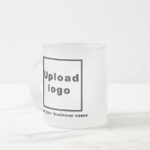 ガラスのマグカップにビジネス名とロゴ フロストグラスマグカップ (正面左)