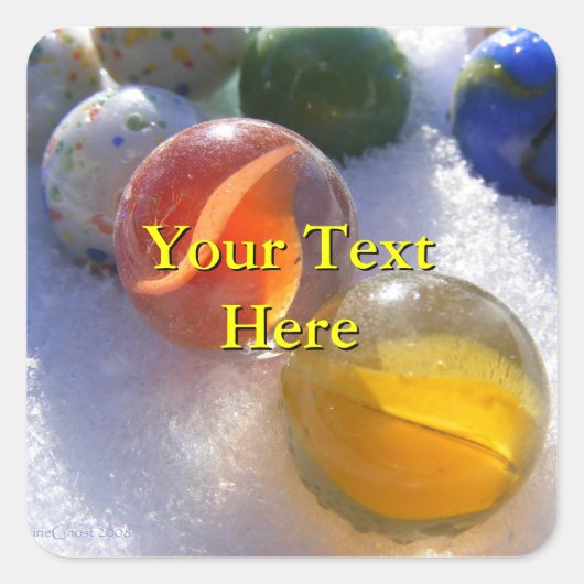 ガラスのマーブルステッカー スクエアシール (正面)