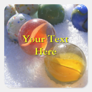 ガラスのマーブルステッカー スクエアシール