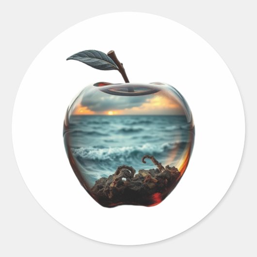 ガラスのリンゴ ラウンドシール (正面)