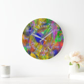 ガラスの下で年の色を選ぶ抽象芸術大C ラージ壁時計 (ホーム)