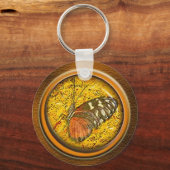 ガラスの下で蝶をする キーホルダー (正面)