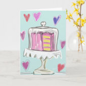 ガラスの下のケーキ カード (黄色い花)