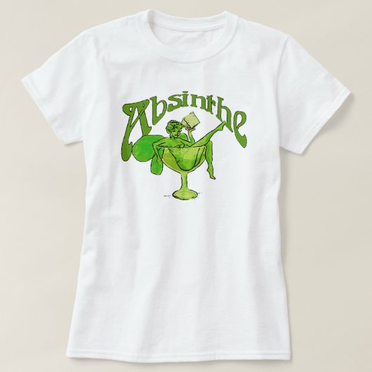 ガラスの中の女の子をアブサン Tシャツ (デザイン正面)