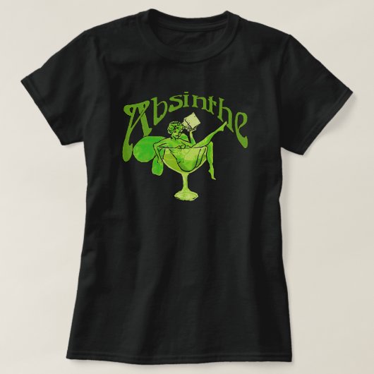 ガラスの中の女の子をアブサン Tシャツ (デザイン正面)