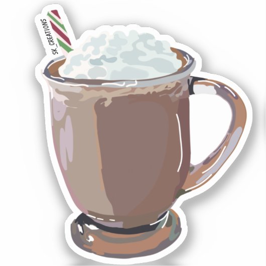 ガラスの中の本物そっくりのホットチョコレート シール (正面)