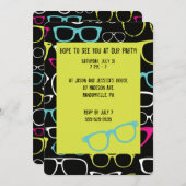 ガラスの光景のライムグリーン及び黒のパーティーの招待 招待状 (正面/裏面)