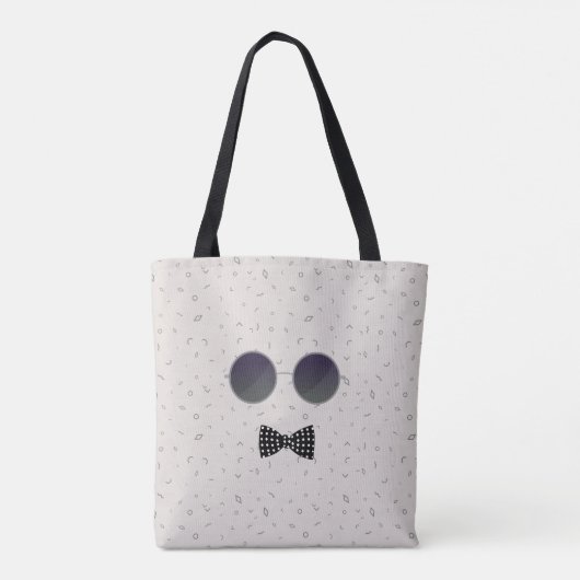 ガラスの全にプリントのトートバックを持つおもしろいな猫 トートバッグ (裏面)