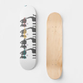 ガラスの列ピクセル芸術のスケートボードの猫 スケートボード (正面)