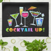 ガラスの台所-浴室のバータオルの上のカクテル キッチンタオル (折り畳み)