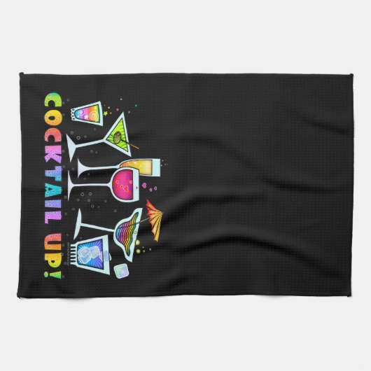 ガラスの台所-浴室のバータオルの上のカクテル キッチンタオル (横)