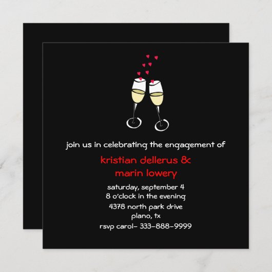 ガラスの婚約パーティの招待状を焼くこと 招待状 (正面/裏面)