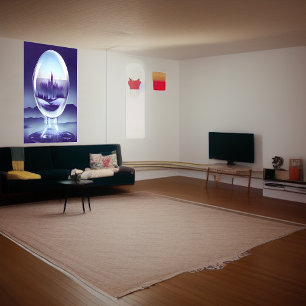 ガラスの気泡の中の都市   AIアートポスター ポスター