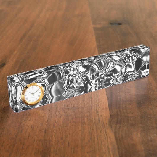 ガラスの泡か金属色の黒い泡か? デスクネームプレート (側面)