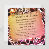 ガラスの泡または派手なサーモンのトーン マグネット招待状 (正面)