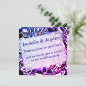 ガラスの泡、または派手な青からピンクの 招待状 (スタンド正面)