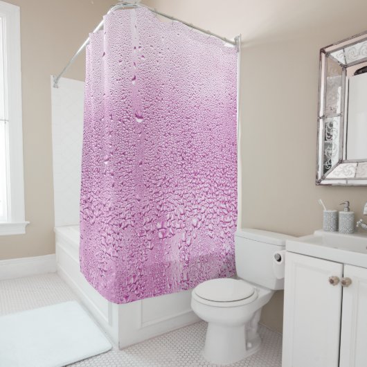 ガラスの湿地の上に雨の滴のテクスチャ シャワーカーテン (インサイチュ)