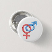 ガラスの男女シンボルや象徴 缶バッジ (正面&裏面)