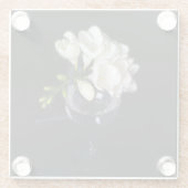 ガラスの白いフリーシア ガラスコースター (裏面)