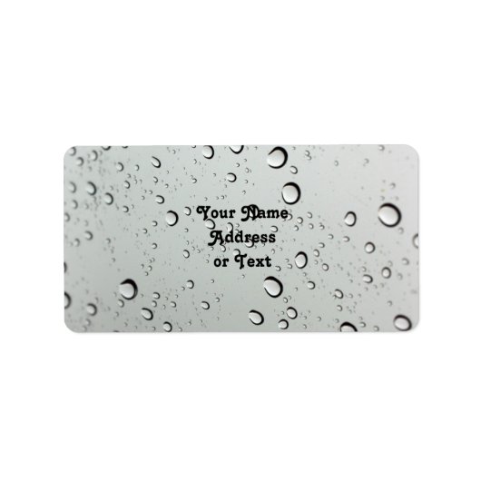 ガラスの背景の水滴 ラベル (正面)