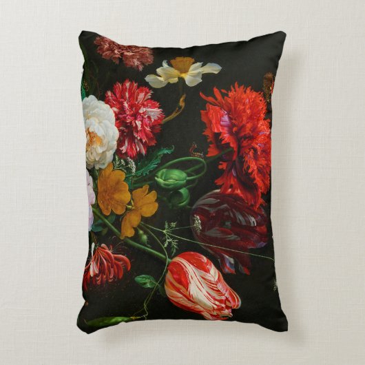 ガラスの花瓶で花を飾る静物詩 アクセントクッション (正面(垂直))
